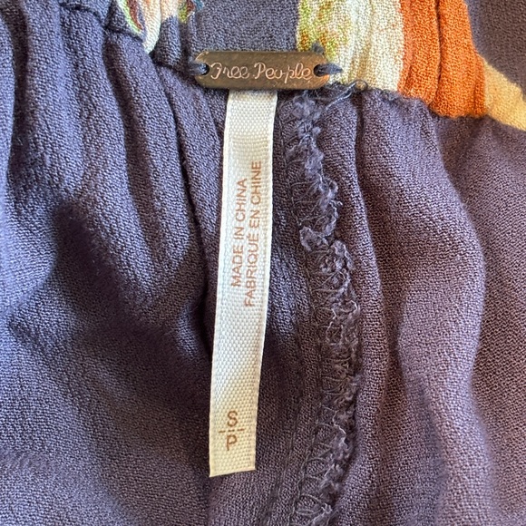 Free People One-Shoulder Dress in Navy and Orange Floral - Picture 10 of 10